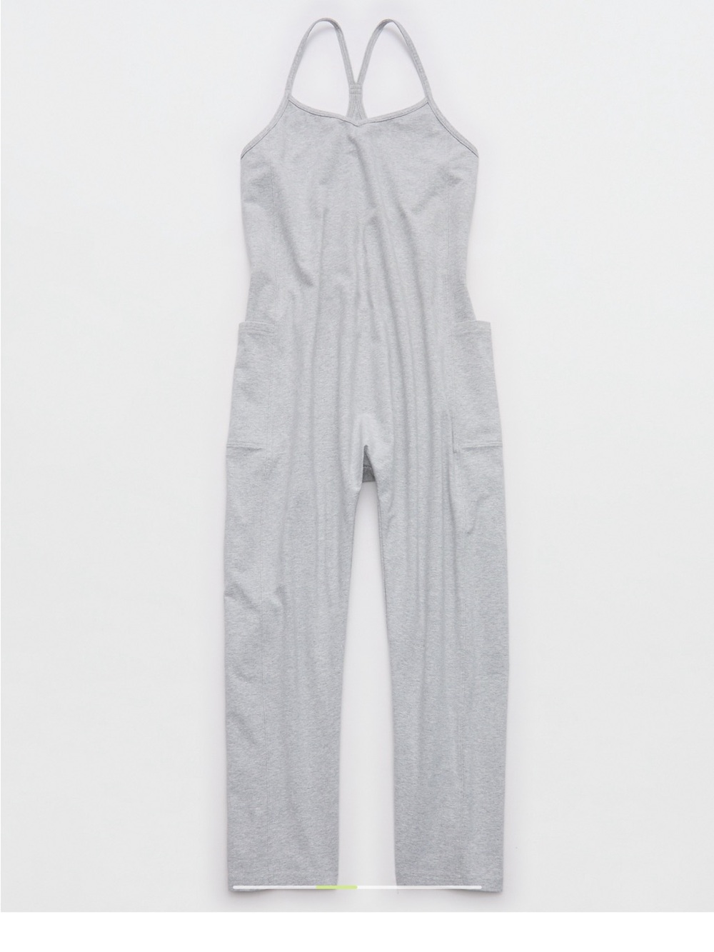 AERIE Light Gray Racerback Jumpsuit Romper Onesie size XL - Picture 2 of 7